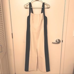 CMEO white black stripe dress